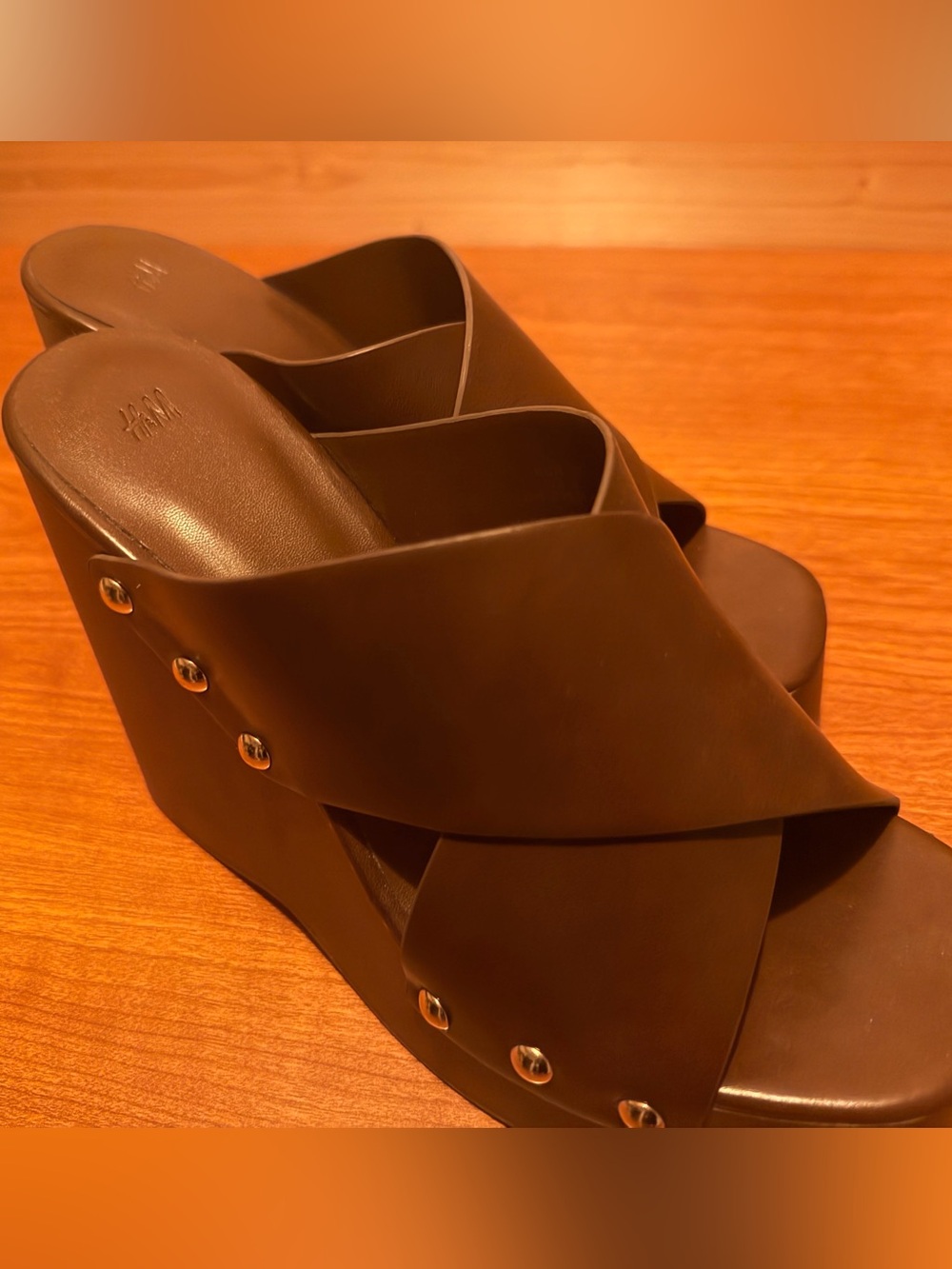 H&M Dark Brown Wedge Sandals